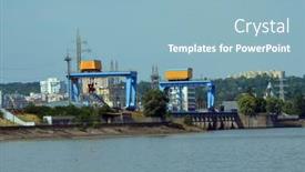  Presentation with hydroelectric - Presentation design with hydroelectric-dam-vishgorod-july-29 background and a light blue colored foreground