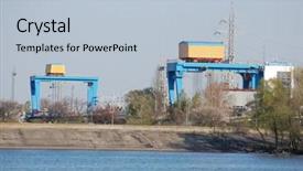  Presentation with hydroelectric - Presentation design with hydroelectric dam vishgorod kiev region background and a light blue colored foreground