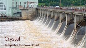  Presentation with dam - Audience pleasing presentation theme consisting of hydroelectric energy - dam backdrop and a lemonade colored foreground