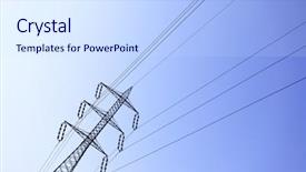  Presentation with energy power - Slides consisting of hydroelectric energy - electric power line background and a sky blue colored foreground