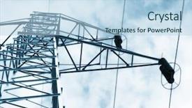  Presentation with hydroelectric - Presentation theme enhanced with hydroelectric energy - high voltage background and a light blue colored foreground