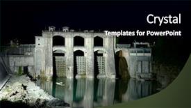  Presentation with hydroelectric - Slide set enhanced with little baby girl looks into the cup background and a gray colored foreground