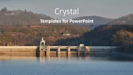  Presentation with hydroelectric - Slide deck featuring hydroelectric-power-plant-dam background and a gray colored foreground