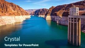  Presentation with hydroelectric - Cool new presentation with hydroelectric-power-station-and-concrete backdrop and a ocean colored foreground