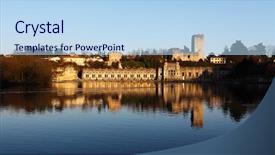  Presentation with hydroelectric - Beautiful theme featuring hydroelectric power station in trezzo backdrop and a light blue colored foreground
