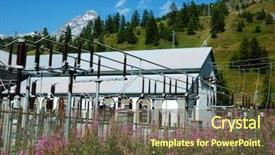  Presentation with hydroelectric - Colorful slides enhanced with hydroelectric power station situated backdrop and a tawny brown colored foreground