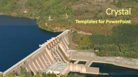  Presentation with hydroelectric - Presentation enhanced with hydroelectric power station background and a tawny brown colored foreground