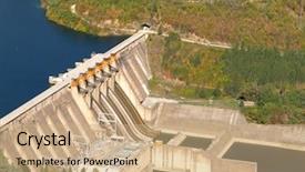  Presentation with hydroelectric - Amazing presentation theme having hydroelectric power station backdrop and a coral colored foreground
