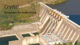  Presentation with hydroelectric - Colorful PPT theme enhanced with hydroelectric power station backdrop and a coral colored foreground