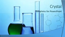  Presentation with tubes - PPT layouts featuring chemistry - test tubes with liquid background and a cool aqua colored foreground