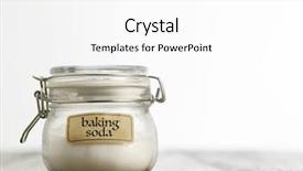  Presentation with baking soda - Slide deck with hydrogen - baking soda on the wooden background and a white colored foreground