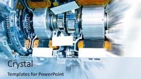  Presentation with car engine - Amazing slides having hydrogen - car engine backdrop and a light blue colored foreground