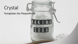  Presentation with baking soda - Cool new presentation theme with hydrogen - jar of baking soda backdrop and a light gray colored foreground
