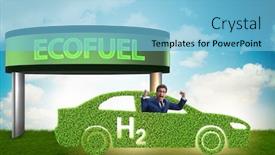  Presentation with hydrogen - PPT layouts having hydrogen car concept in ecological transportation concept background and a light blue colored foreground