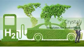  Presentation with hydrogen - PPT layouts consisting of hydrogen-car-concept-in-ecological background and a seafoam green colored foreground