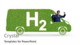  Presentation with hydrogen - PPT theme enhanced with hydrogen-car-concept-in-ecological background and a white colored foreground