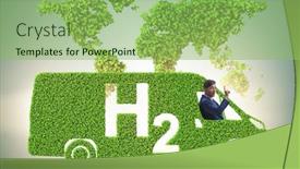  Presentation with hydrogen - Cool new theme with hydrogen-car-concept-in-ecological backdrop and a seafoam green colored foreground