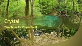 Presentation with woods - Theme featuring hydrogeology - photographer visiting beautiful pond background and a tawny brown colored foreground