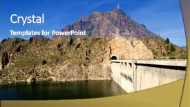  Presentation with dam - Slides consisting of hydrogeology - view of little dam background and a  colored foreground