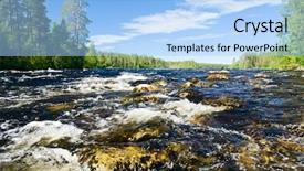  Presentation with hydrology - Slide set consisting of hydrology - close-up shot of rapids background and a light blue colored foreground