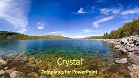  Presentation with clear water - PPT theme with hydrology - crystal clear water of lake background and a tawny brown colored foreground