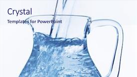  Presentation with drinking water - Slides with hydrology - pour water in a carafe background and a sky blue colored foreground