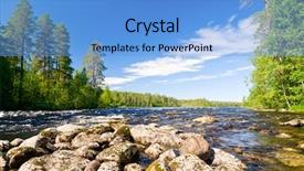  Presentation with hydrology - PPT layouts featuring hydrology - rapids on the pistojoki river background and a light blue colored foreground