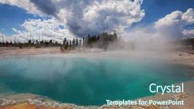  Presentation with yellowstone - Amazing PPT layouts having hydrology - west thumb geyser basin backdrop and a ocean colored foreground