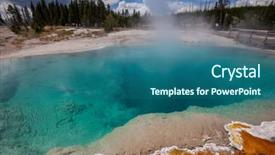  Presentation with yellowstone - Cool new theme with hydrology - west thumb geyser basin backdrop and a ocean colored foreground
