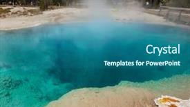  Presentation with yellowstone - Theme enhanced with hydrology - west thumb geyser basin background and a ocean colored foreground