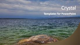  Presentation with yellowstone - Slide deck enhanced with hydrology - west thumb geyser basin background and a seafoam green colored foreground