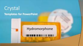 Presentation with prescription - Slides featuring hydromorphone-hydromorphone-pills-in-rx background and a teal colored foreground