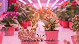  Presentation with agriculture technology - PPT theme featuring light indoor farm agriculture technology background and a coral colored foreground