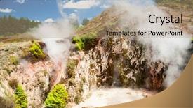  Presentation with geothermal - Cool new PPT theme with hydrothermal vents - geothermal eruption crater at craters backdrop and a coral colored foreground