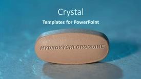  Presentation with drug - Presentation theme consisting of hydroxychloroquine-drug-pill-medication-ob background and a ocean colored foreground