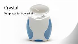  Presentation with thread - Audience pleasing presentation consisting of hygeine - dental thread backdrop and a white colored foreground