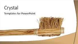  Presentation with tooth brush - Cool new PPT theme with hygene - large very rough bristle tooth backdrop and a white colored foreground
