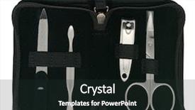  Presentation with manicure - Audience pleasing PPT theme consisting of hygene - manicure kit with clipping path backdrop and a tawny brown colored foreground