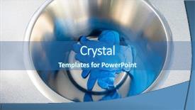  Presentation with surgical gloves - Presentation theme consisting of hospital garbage - surgical gloves used in trash background and a ocean colored foreground