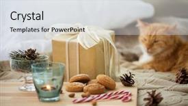  Presentation with cookies christmas - PPT layouts featuring hygge and christmas concept - gift background and a white colored foreground