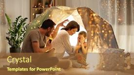  Presentation with father - Colorful PPT layouts enhanced with hygge-and-people-concept-father backdrop and a tawny brown colored foreground