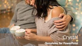  Presentation with christmas chocolate - Slides enhanced with hygge-christmas-and-holiday-concept background and a coral colored foreground