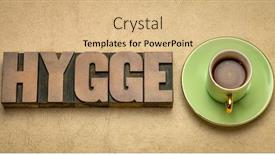  Presentation with vintage paper - Beautiful theme featuring hygge-word-in-vintage-letterpress backdrop and a coral colored foreground