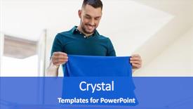  Presentation with laundry - Theme having occupational hygiene - laundry and household concept background and a cobalt blue colored foreground