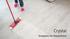  Presentation with cleaning - PPT theme with hygiene activities - close up of floor cleaning background and a light gray colored foreground