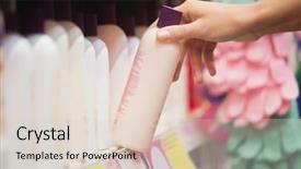  Presentation with shampoo - Amazing slide deck having hygiene activities - focus on hands picking shampoo backdrop and a lemonade colored foreground