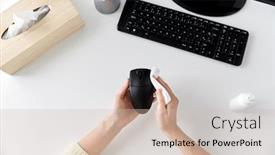  Presentation with tissue paper - Beautiful slide deck featuring hygiene-and-disinfection-concept-close backdrop and a soft green colored foreground