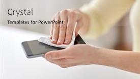  Presentation with wipe - Audience pleasing PPT theme consisting of hygiene-and-disinfection-concept-close backdrop and a soft green colored foreground