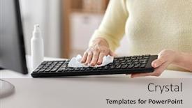  Presentation with disinfection - Presentation featuring hygiene-and-disinfection-concept-close background and a light gray colored foreground