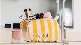  Presentation with daily routine - PPT theme enhanced with hygiene-beauty-and-daily-routine background and a lemonade colored foreground